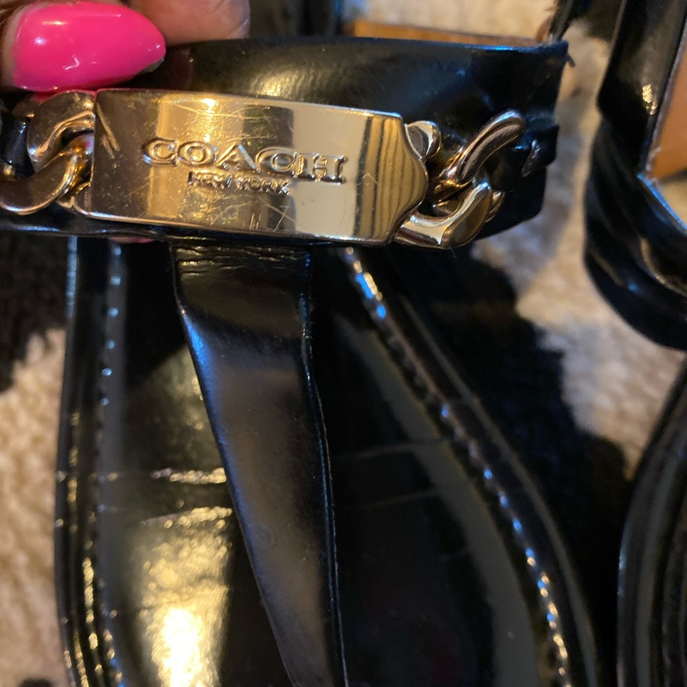 Authentic Coach T-strap sandals